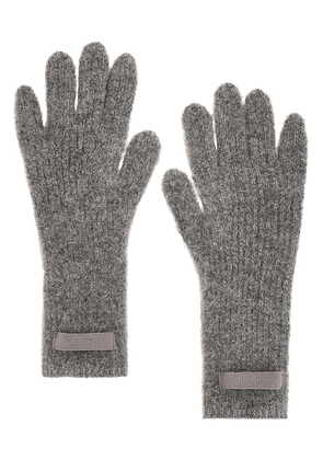 JACQUEMUS Les Gants Gros Grain in Dark Grey - Grey. Size all.