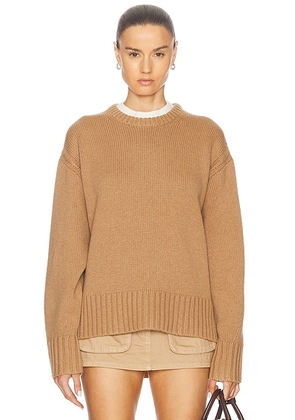 Guest In Residence Cozy Crew Sweater in Almond - Tan. Size L (also in M).