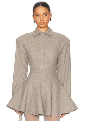 Helsa The Tweed Overshirt in Taupe Melange - Taupe. Size XL (also in ).