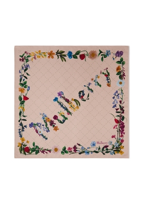 Mulberry Women's Square Scarf - Wild Floral Blossom Pink