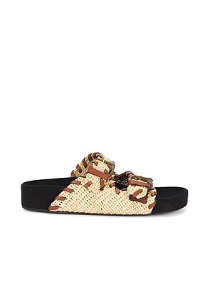 Isabel Marant Lennyo Sandal in Natural & Cognac - Neutral. Size 36 (also in 37, 39, 41).
