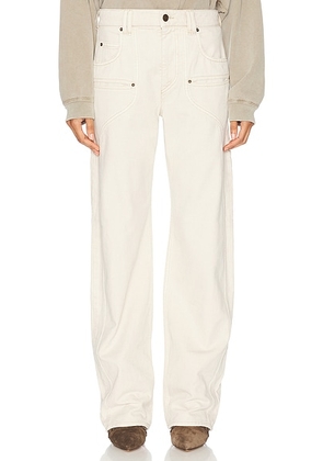 Isabel Marant Beryl Straight Leg Jeans in Ecru - Ivory. Size 38 (also in 40).