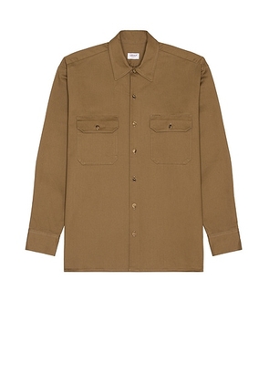 Ghiaia Cashmere Cotton Working Shirt in Cacao - Tan. Size S (also in ).