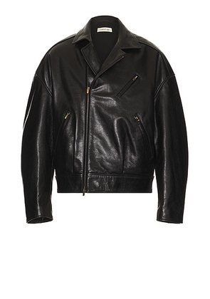 Fear of God Leather Motorcycle Jacket in Black - Black. Size M (also in ).