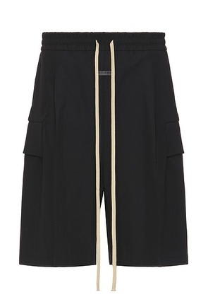 Fear of God Wool Cotton Cargo Short in Black - Black. Size M (also in ).