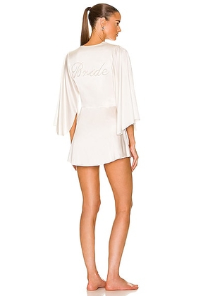 Fleur du mal Embroidered Angel Sleeve Robe in Ivory - Ivory. Size XS/S (also in ).