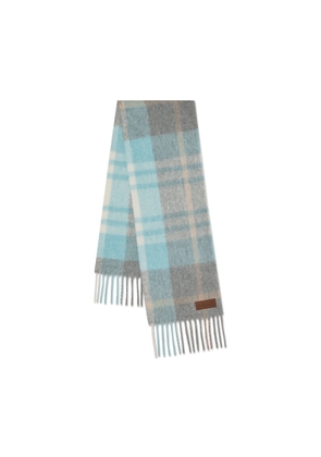 Mulberry Women's Oversized Check Textured Scarf Grey-Light Blue