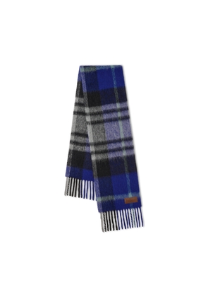 Mulberry Women's Oversized Check Textured Scarf Cobalt Blue-Black