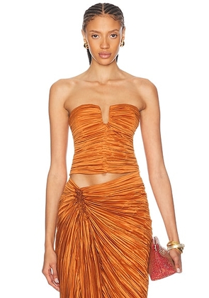 Cult Gaia Maria Top in Bourbon - Orange. Size 0 (also in ).