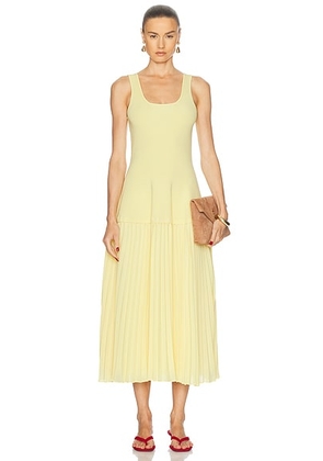 SIMKHAI Allana Midi Dress in Buttercream - Yellow. Size L (also in M, S, XS).