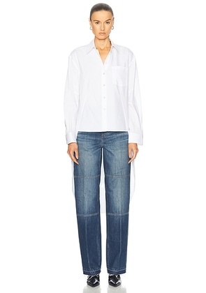 Helmut Lang Long Sleeve Button Up Top in White - White. Size L (also in S, XS).