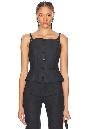 Ganni Suting Vest Top in Phantom - Charcoal. Size 32 (also in 40).