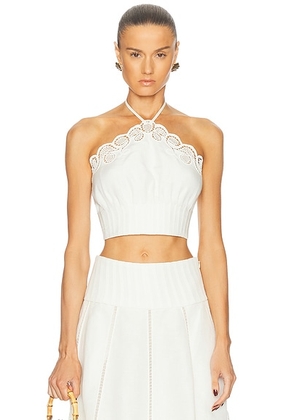 SIMKHAI Mellie Halter Top in Ivory - Ivory. Size 0 (also in 4, 8).