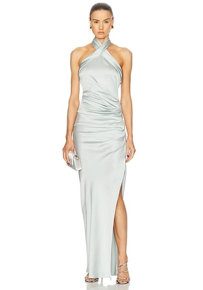 SIMKHAI Sarabella Halter Neck Dress in Powder Blue - Baby Blue. Size 0 (also in ).