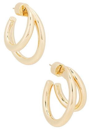 Jennifer Fisher Double Lilly Mini Hoop Earrings in Yellow Gold - Metallic Gold. Size all.