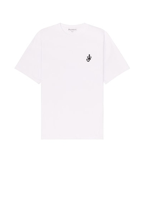 JW Anderson Anchor Embroidery T-Shirt in White - White. Size XL (also in ).