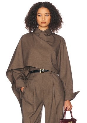 Helsa The Left Bank Layered Shirt in Cocoa Melange - Brown. Size L (also in M, S, XL, XS, XXS).