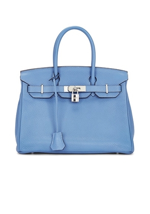 hermes Hermes Togo Birkin 30 Handbag in Bleu Zellige - Blue. Size all.