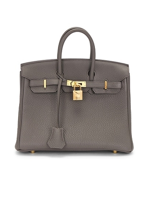hermes Hermes Togo Birkin 25 Handbag in Etain - Grey. Size all.