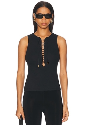 Givenchy Lace Up Tank Top in Black - Black. Size M (also in ).