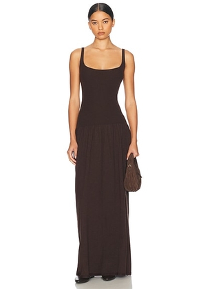 Helsa Maddison Maxi Knit Dress in Brown - Brown. Size L (also in M, XL).