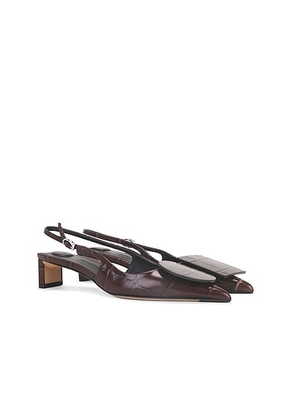 JACQUEMUS Les Slingbacks Duelo in Midnight Brown - Chocolate. Size 37 (also in 40).