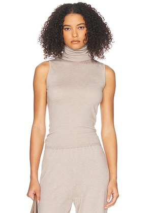 Helsa Faye Knit Top in Taupe - Taupe. Size XS (also in S, XXS).