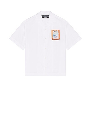 JACQUEMUS La Chemise Jean in Boite Sardines Orange - White. Size 46 (also in ).