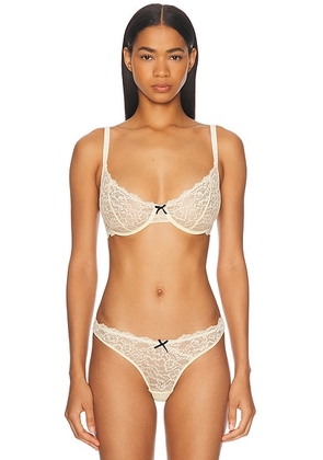 Fleur du mal Bianca Lace Balconette Bra in Buttercup - Cream. Size 36B (also in 36C).