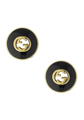 Gucci Black Onyx Stud Earrings in Yellow Gold - Metallic Gold. Size all.