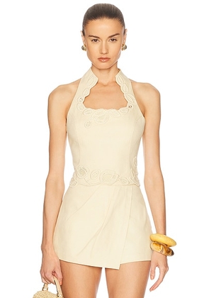 Cult Gaia Ruthie Top in Tapestry - Lemon. Size 8 (also in ).