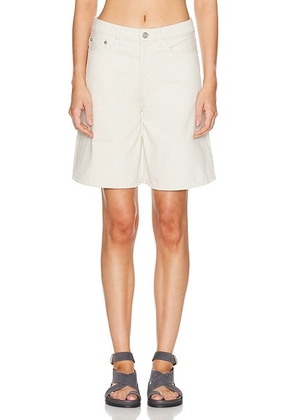 JOHN ELLIOTT Bermuda Denim Short in Organic - Ivory. Size 24 (also in 25, 26, 29, 30).