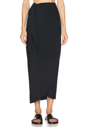 Hunza G Long Sarong in Black - Black. Size all.