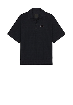 Givenchy Half Zip Short Sleeve Sweatshirt in Black & Navy - Black. Size L (also in M, S, XL).