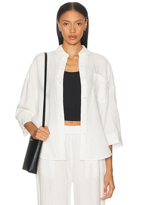 Jenni Kayne Linen Logan Shirt in Ivory - Ivory. Size L (also in M).