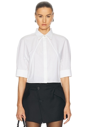 Helmut Lang Articulated Button Up Top in White - White. Size XS (also in ).
