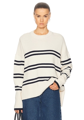 GRLFRND Astrid Pullover in Ivory & Navy - Multi. Size XXS (also in ).