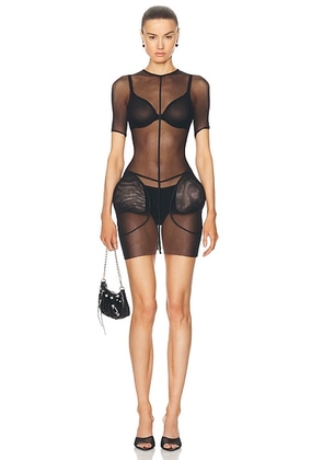 Jean Paul Gaultier X Shayne Oliver Mesh Short Dress in Black - Black. Size XS (also in ).