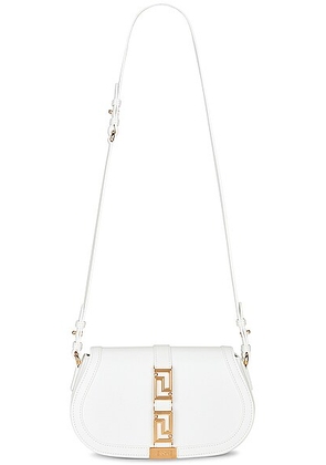 versace VERSACE Greca Goddess Shoulder Bag in Bianco Ottico & Oro - White. Size all.