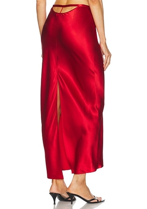 Fleur du mal Rose Valentine Midi Skirt in Rouge - Red. Size M (also in ).