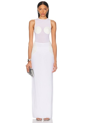 Jean Paul Gaultier Long Dress in Optic White & Ecru - White. Size L (also in M, S, XS).