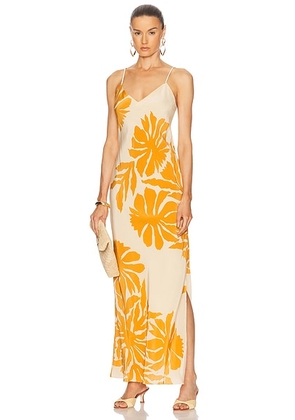 Johanna Ortiz Tropical Harmony Maxi Dress in Clavel  Ecru  & Yellow - Mustard. Size 8 (also in ).