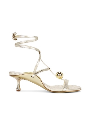 Jimmy Choo Zyra 50 Sandal in Gold - Metallic Gold. Size 36 (also in 36.5, 37, 38, 39).