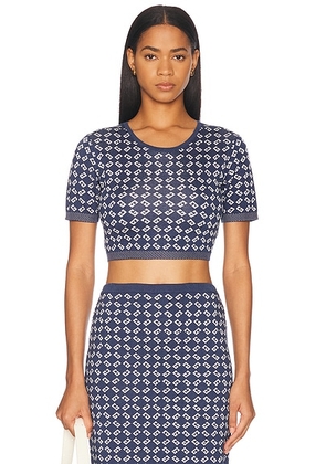 Givenchy Cropped Crewneck Top in Denim Blue - Blue. Size L (also in ).