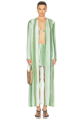 Cult Gaia Mendel Duster in Calla Lily Painted Stripe - Green. Size XS (also in ).