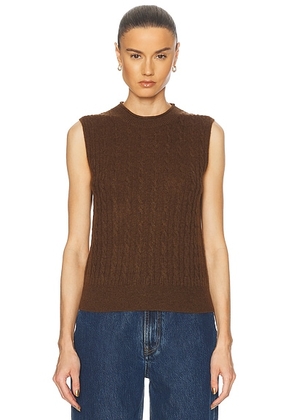 Guest In Residence Cashmere Cable Vest in Chestnut - Brown. Size XL (also in ).