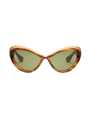 Jean Paul Gaultier Parisian Cat Sunglasses in Brownecaille - Brown. Size all.