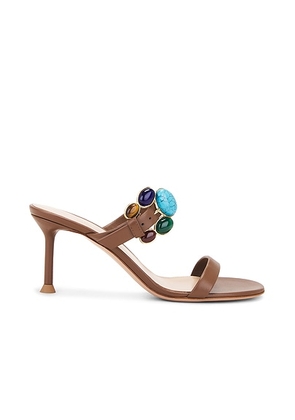 Gianvito Rossi Nappa Mule Sandal in Cuoio - Brown. Size 37 (also in 39, 41).