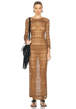 Isabel Marant Paloma Dress in Gold - Metallic Gold. Size 34 (also in 40).