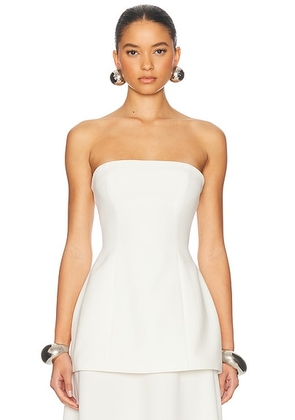 Helsa The Heavy Crepe Tunic Top in Ivory - Ivory. Size L (also in M, S, XL).